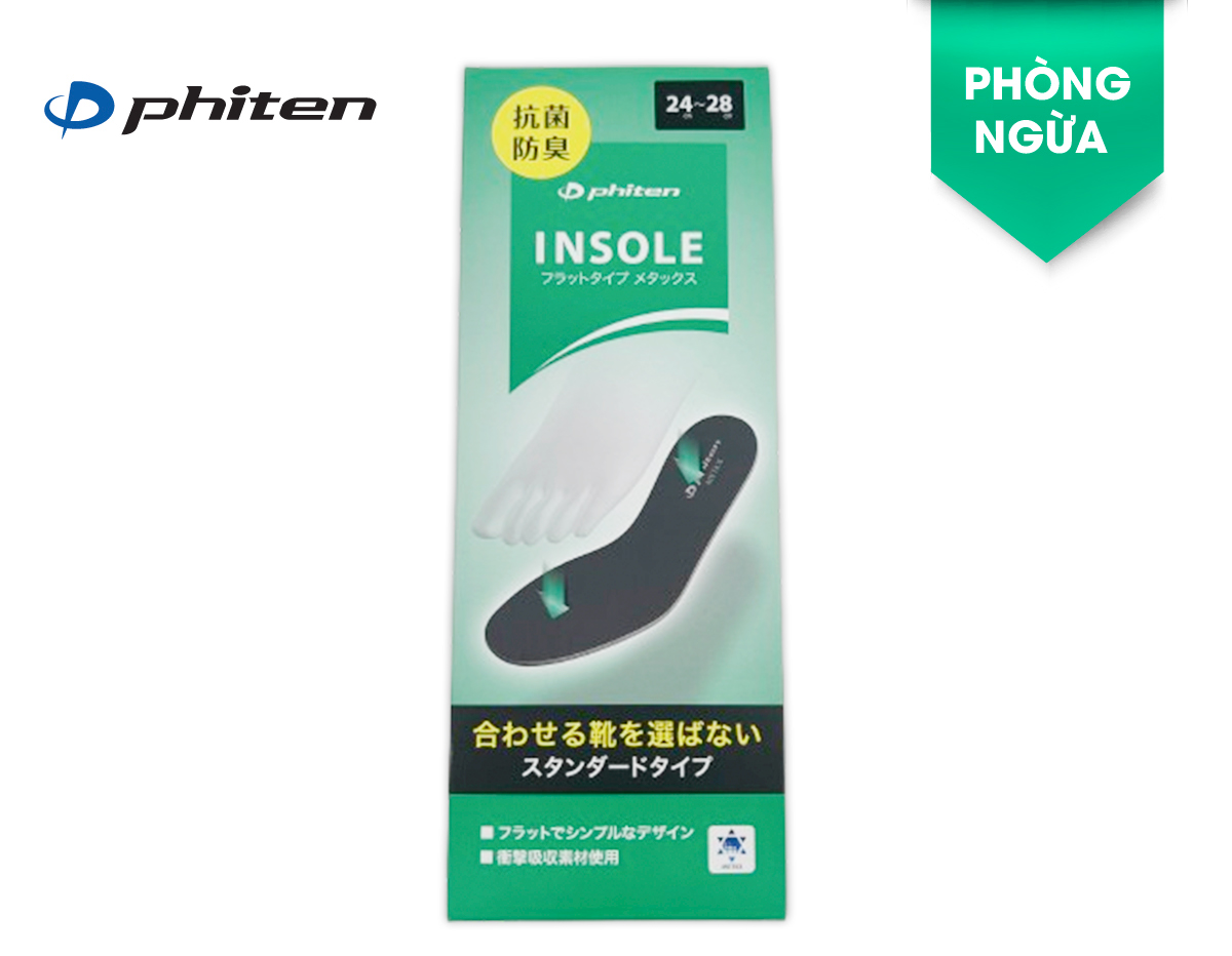 Lót giày trợ lực loại phẳng Phiten metax insole flat type TI463003/TI463004