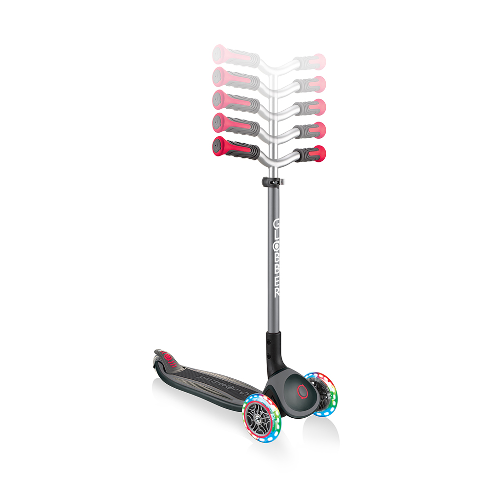 Xe Trượt Scooter 3 Bánh GLOBBER MASTER LIGHTS Cho Trẻ Em Từ 4 Đến 14 Tuổi - Đen/Đỏ