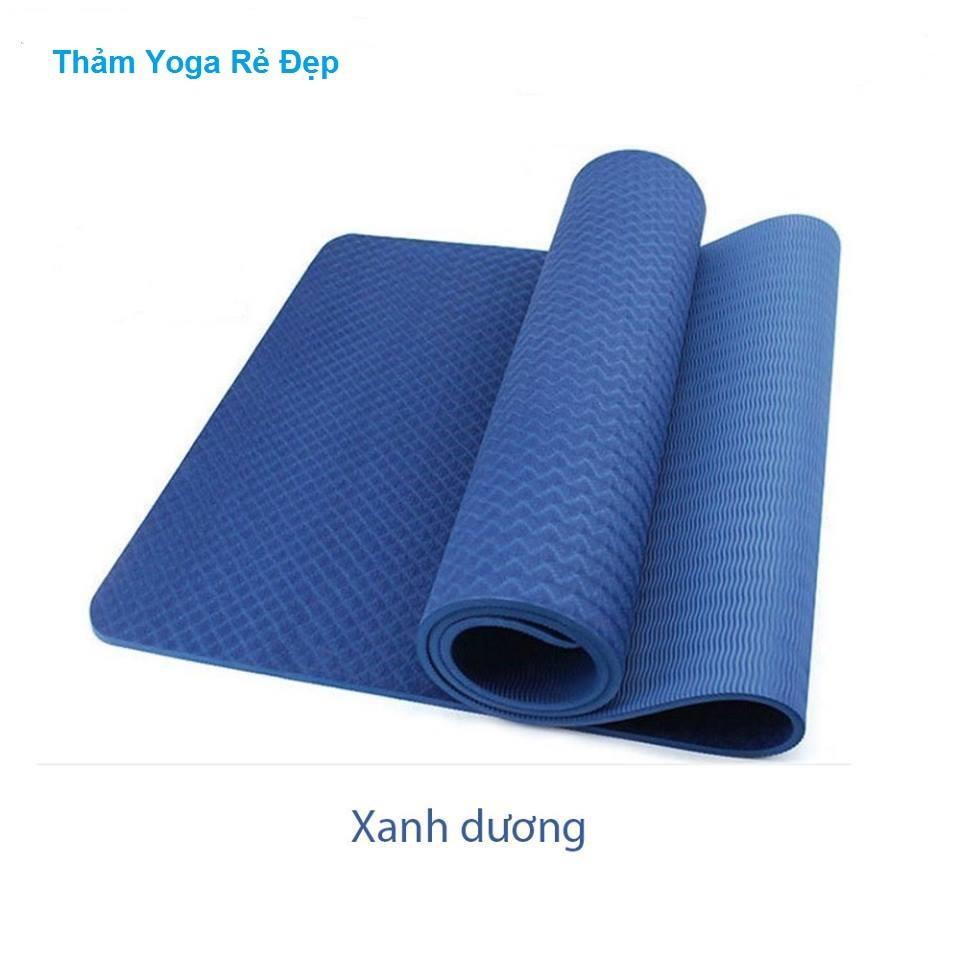 THẢM TẬP YOGA TPE 8mm 1 lớp (tặng dây buộc) có túi xịn . Tùy chọn loại hàng.