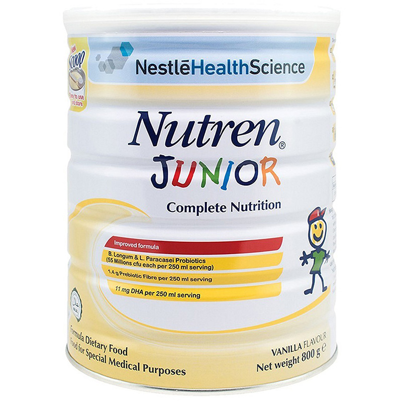 Combo 2 Sản Phẩm Dinh Dưỡng Y Học NUTREN JUNIOR lon 800g - Tặng bộ gối mền con voi