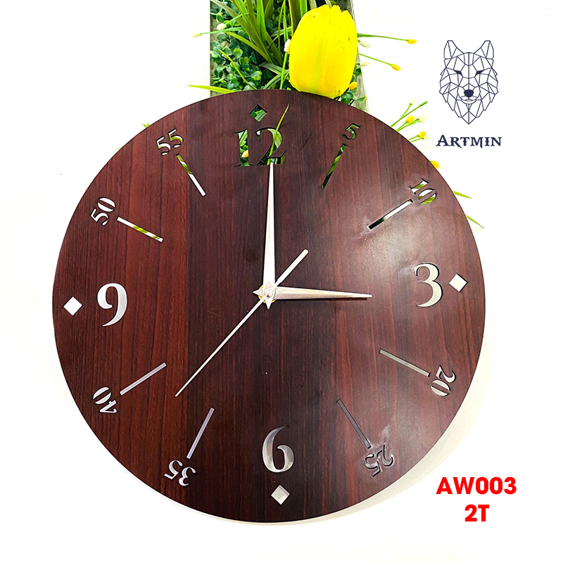 AW003 - Đồng Hồ Gỗ Treo Tường – Décor Trang Trí Hiện Đại