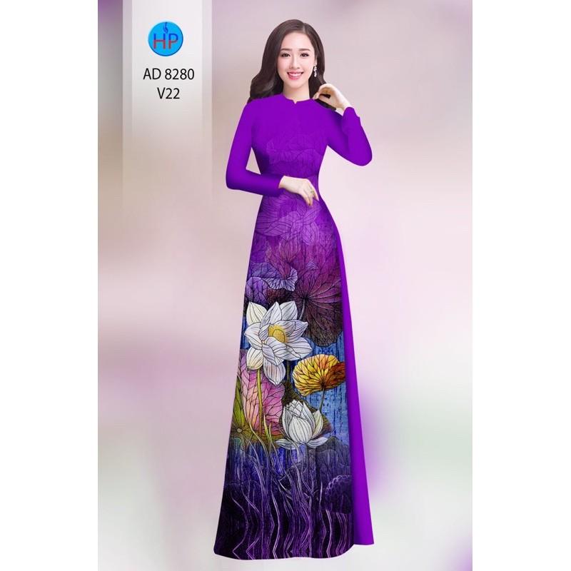 Vải áo dài họa tiết hoa sen