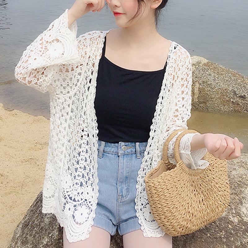 Áo Khoác Cardigan Nữ Tay Dài Phối Ren Thời Trang