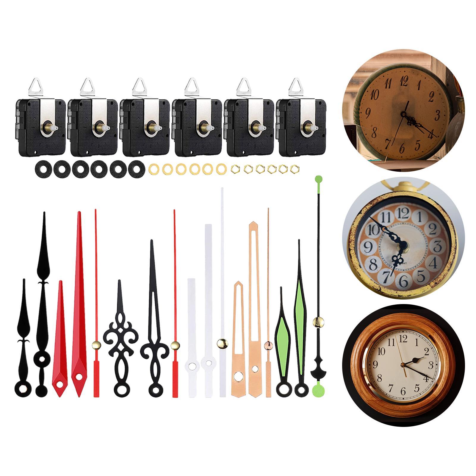 6 Set DIY Wall Clock Movement Mechanism Repair Parts Hanging Clock Mechanism