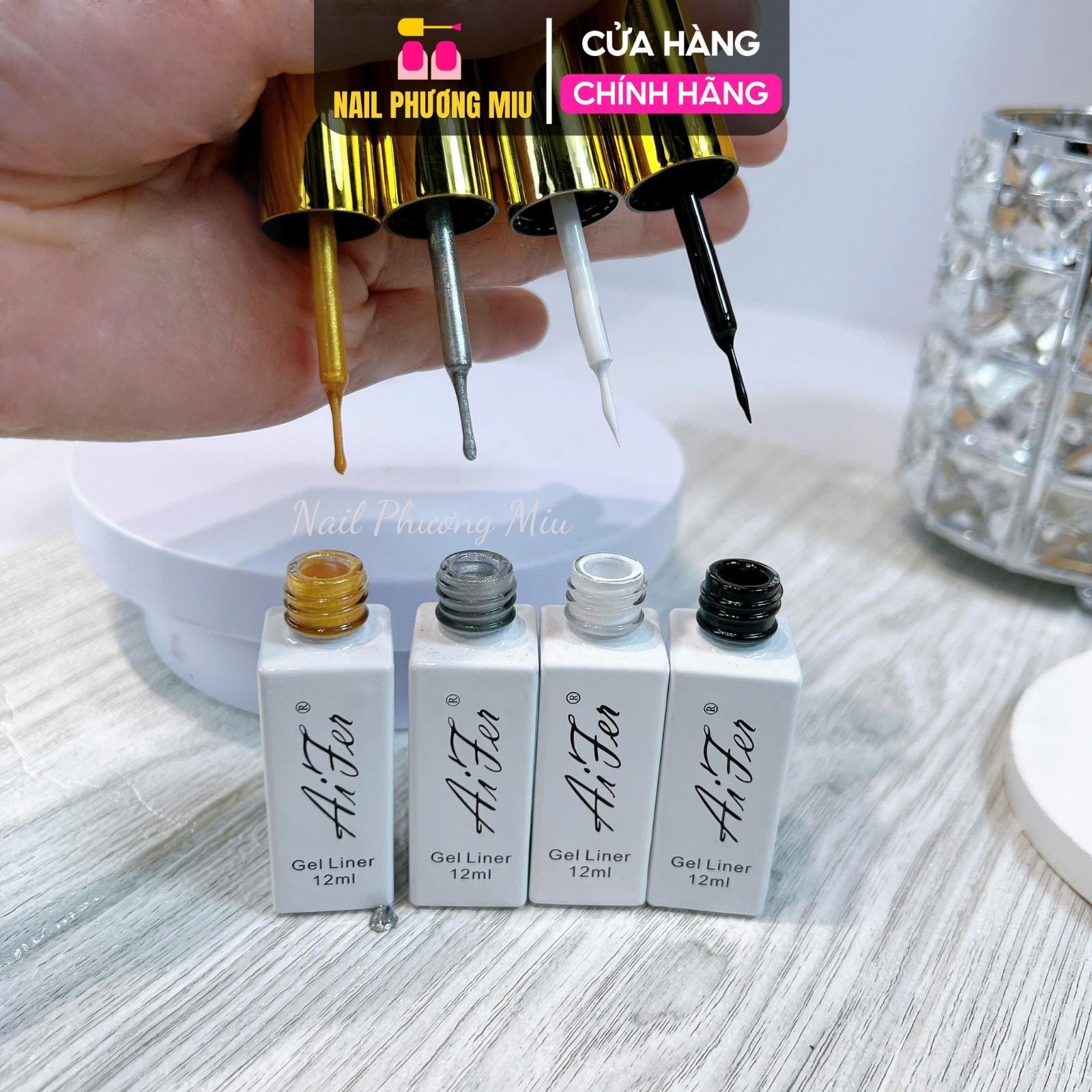 Gel Cọ Nét Aifer 15ml, Vẽ Nail Nghệ Thuật, Màu Nhũ Vàng, Bạc, Trắng, Đen, Chất Lượng Cao Làm Nail  Tạo Đường Nét Tinh Tế Sơn Gel Nữ bút vẽ metan nail
