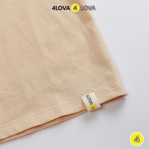 Áo thun cộc tay logo bé trai 4lova chất cotton co giãn cao cấp phong cách Hàn Quốc