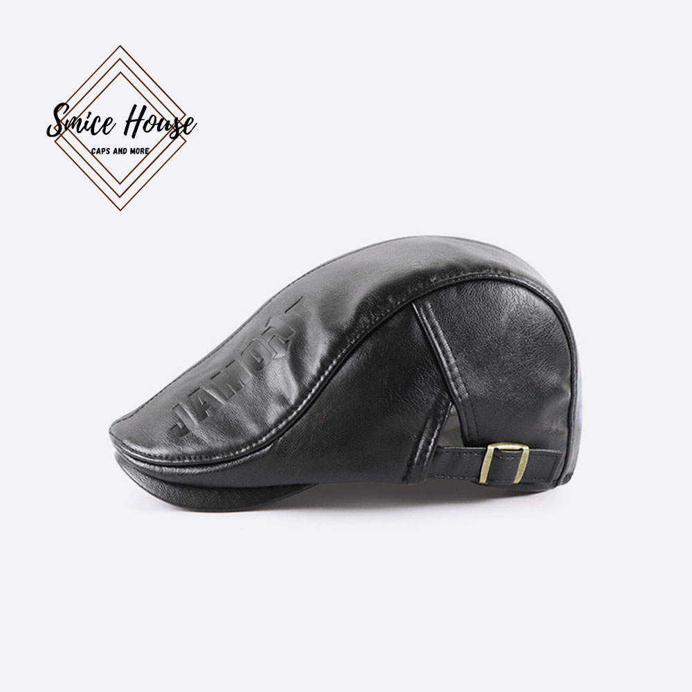 Nón beret da Jamont nam cao cấp logo dập nổi - mũ nồi nam cao tuổi thu đông cho ông và bố hàng nhập khẩu- Smice House