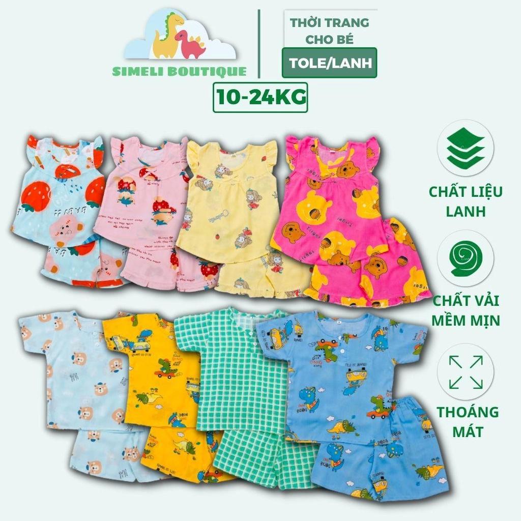 COMBO 3 BỘ - Set Bộ Tole 2 Da Cánh Tiên (Hàng Loại 1) Mát Mịn, Ít Nhăn Cho Bé Gái 10-24kg