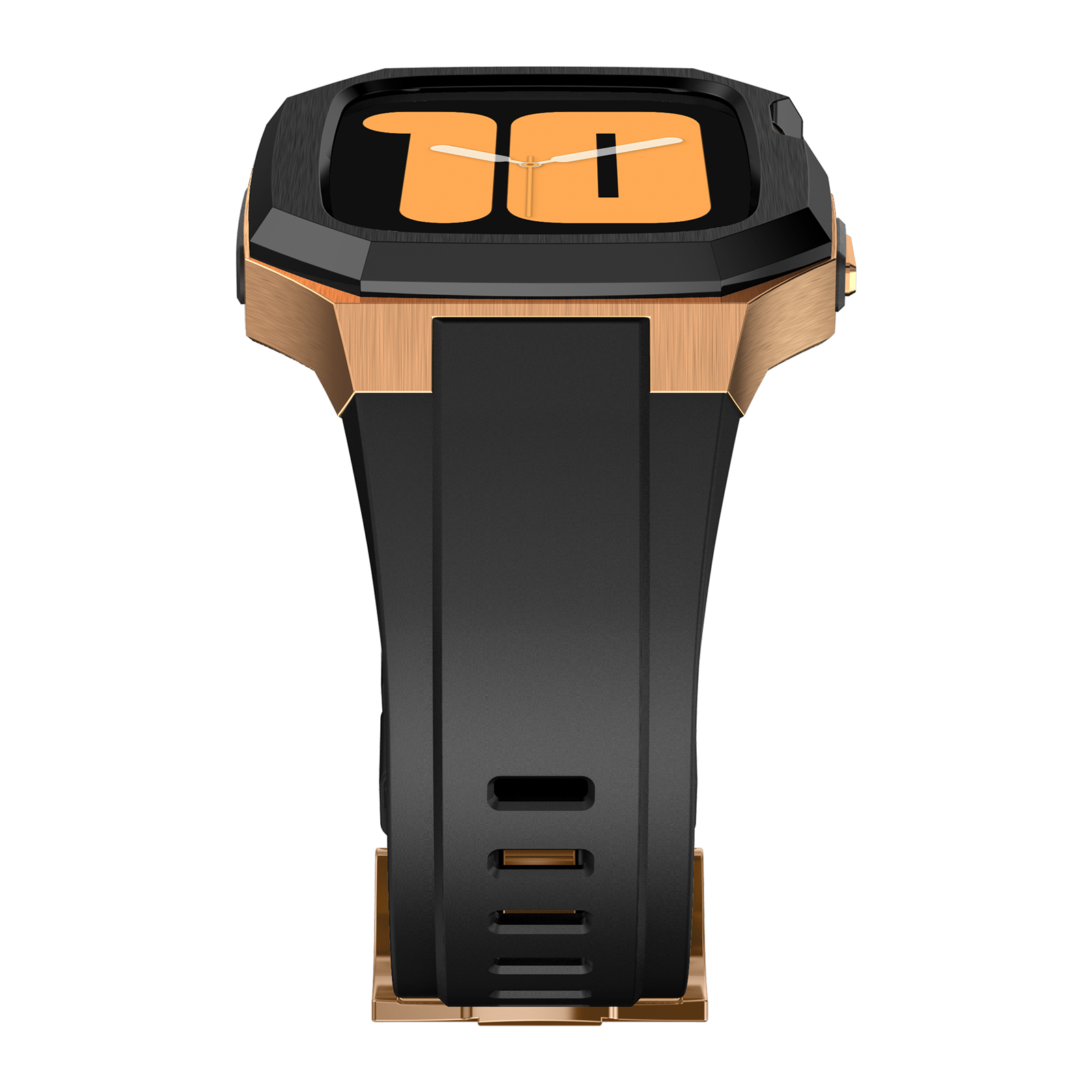 Ốp Case Vỏ Thép Không Gỉ bảo vệ tích hợp dây đeo Fluororubber cho Apple Watch Series 10 Size 46mm - Hàng Chính Hãng