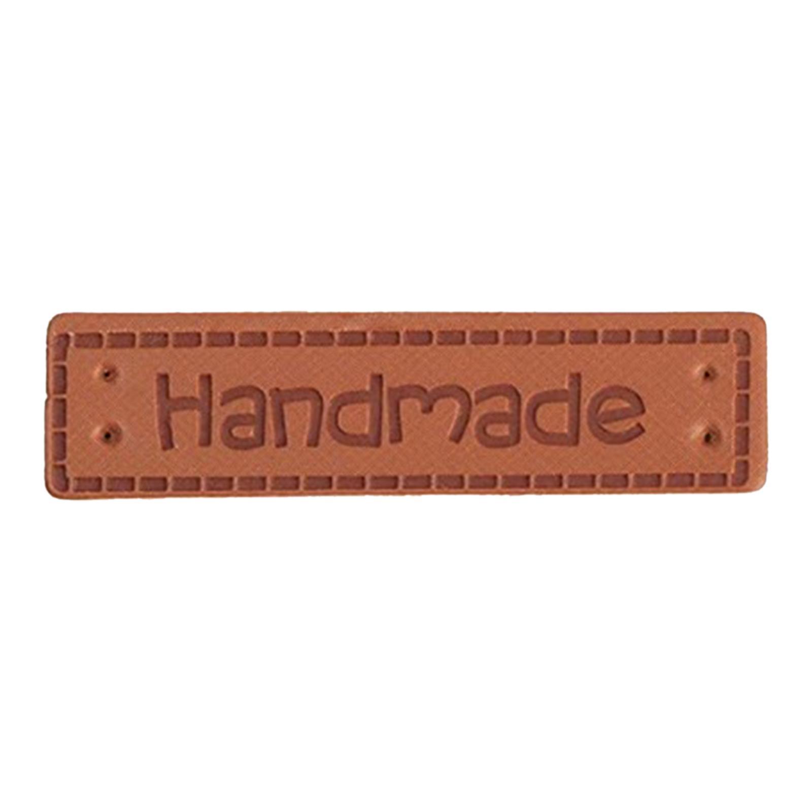 20 Pieces PU Leather Label Handmade Tag Label Embellishments Supplies B