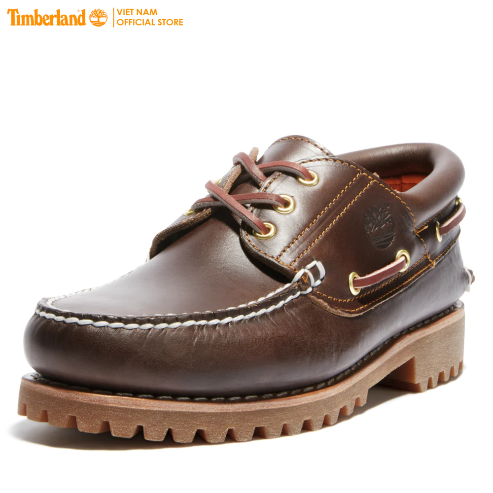 [Original] Timberland Giày Lười Nam - Men's Authentics 3 Eye Classic Md Brown Full Grain TB03000322