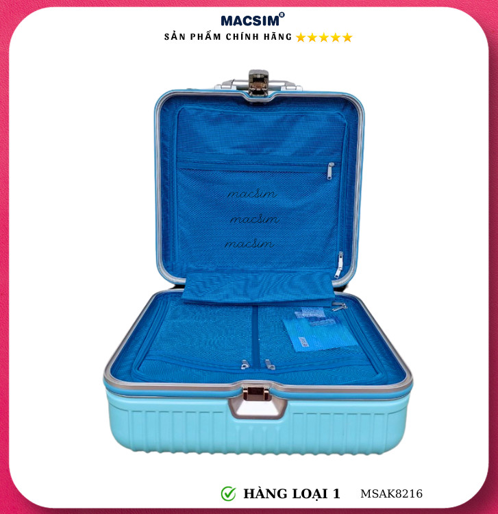 Vali cao cấp Macsim Aksen hàng loại 1 MSAK8216 cỡ 17 inch màu xanh