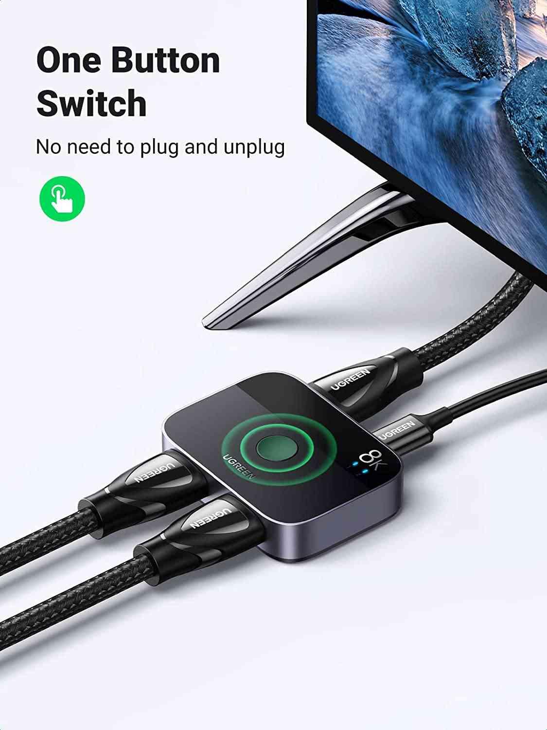 Ugreen UG90385CM561TK 8k@60Hz Bộ gộp HDMI 2 vào 1 ra chuẩn HDMI 2.1 - HÀNG CHÍNH HÃNG