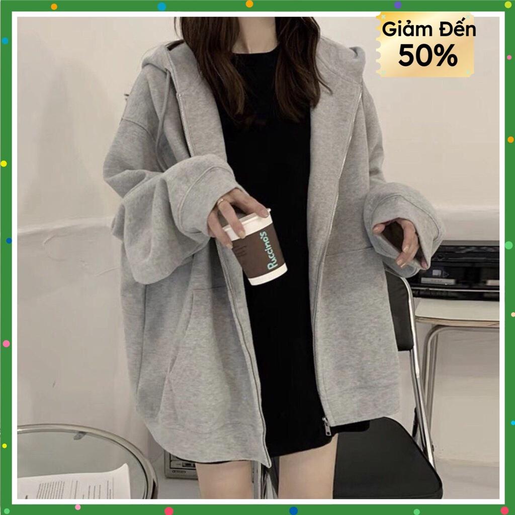 Áo khoác nữ form rộng, Áo khoác nữ form rộng nỉ dày có mũ unisex mặc nhà đi chơi đi học ulzzang hàn quốc