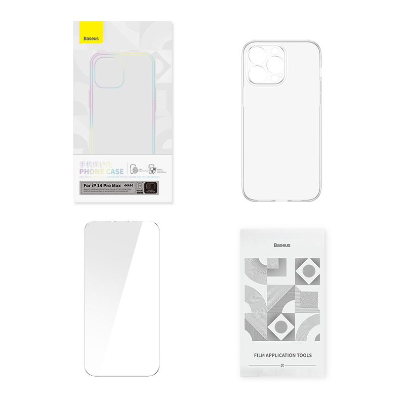 Hình ảnh Ốp Lưng Trong Suốt Cho iPhone14 Baseus Crystal Series Clear Phone Case (Kèm cường lực)(Hàng chính hãng)