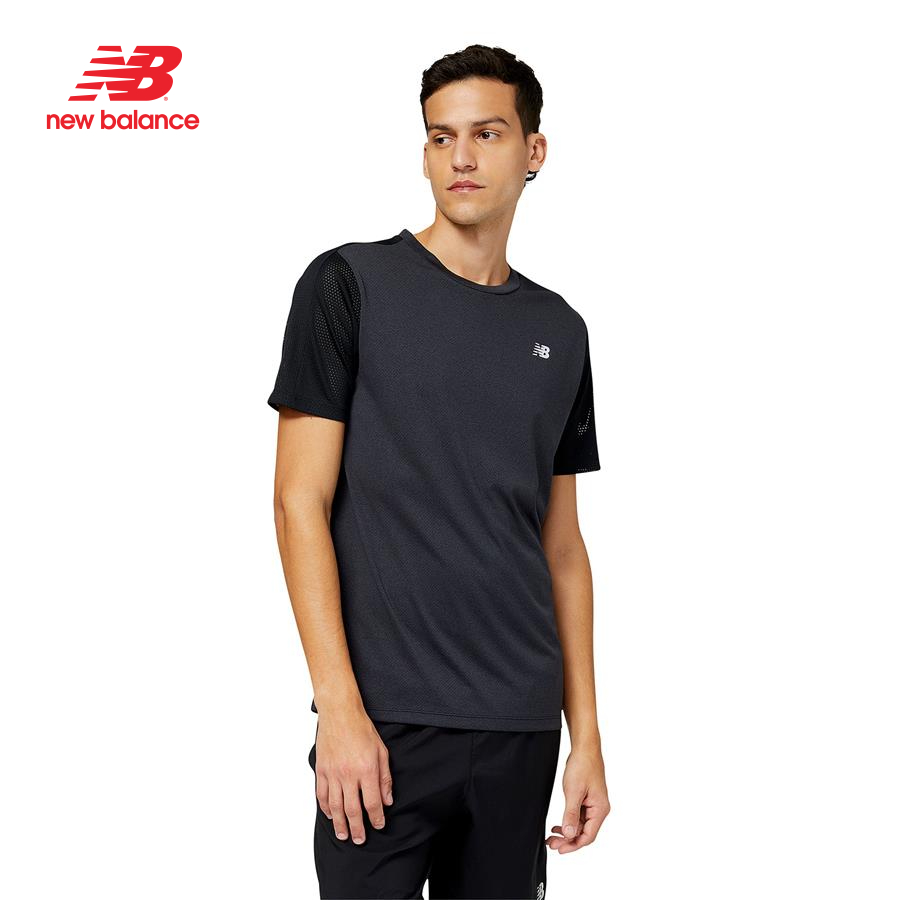 Áo thun thể thao nam New Balance RUNNING T-SHIRT M BLACK HEATHER - MT23207BKH (form quốc tế)