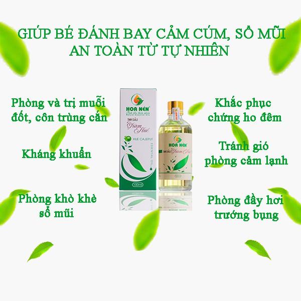 Tinh dầu Tràm Huế nguyên chất Hoa Nén 10ml - Chuẩn VietGAP - Chăm sóc sức khỏe mẹ và bé