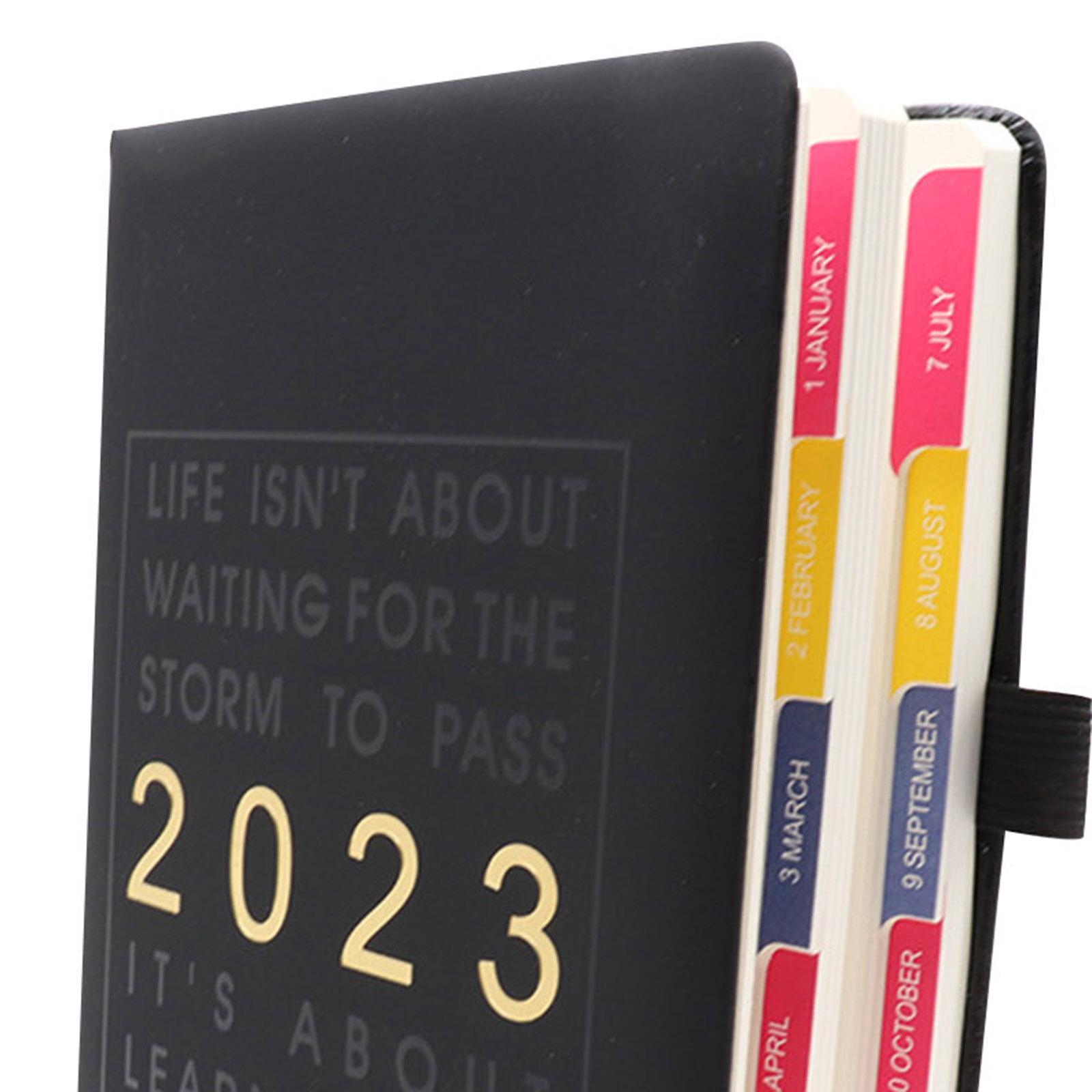 2023 Planner Notebook Diary Goal Habit Schedule Agenda Leather Cover Journal