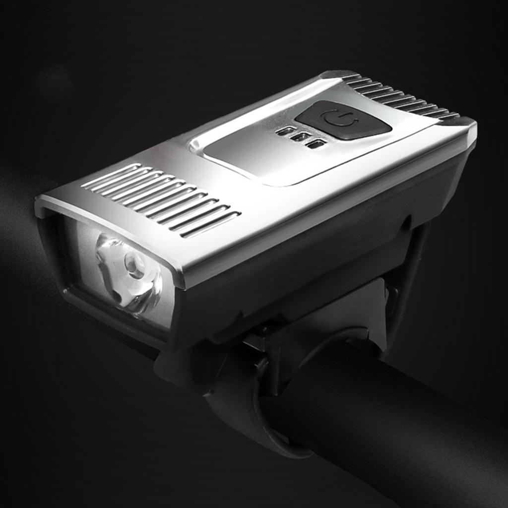 USB Bicycle Head Light Front Flashlight 55 Lumens Handlebar Lamp Mount Strap