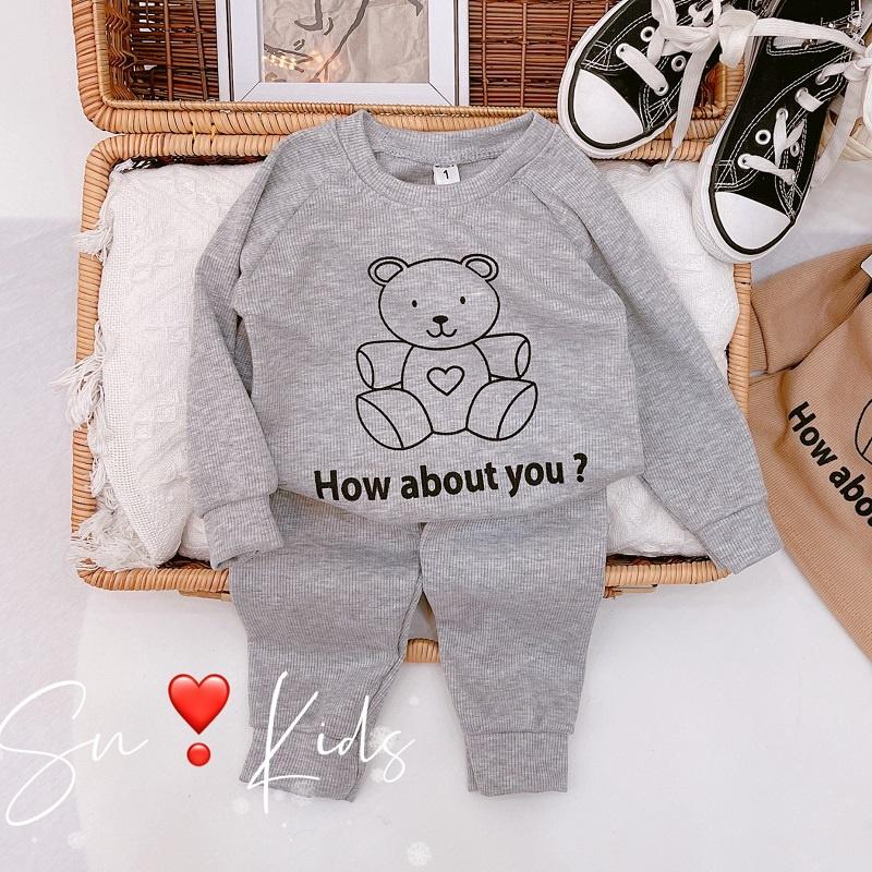 Bộ đồ dài tay thun gân cho bé trai và gái