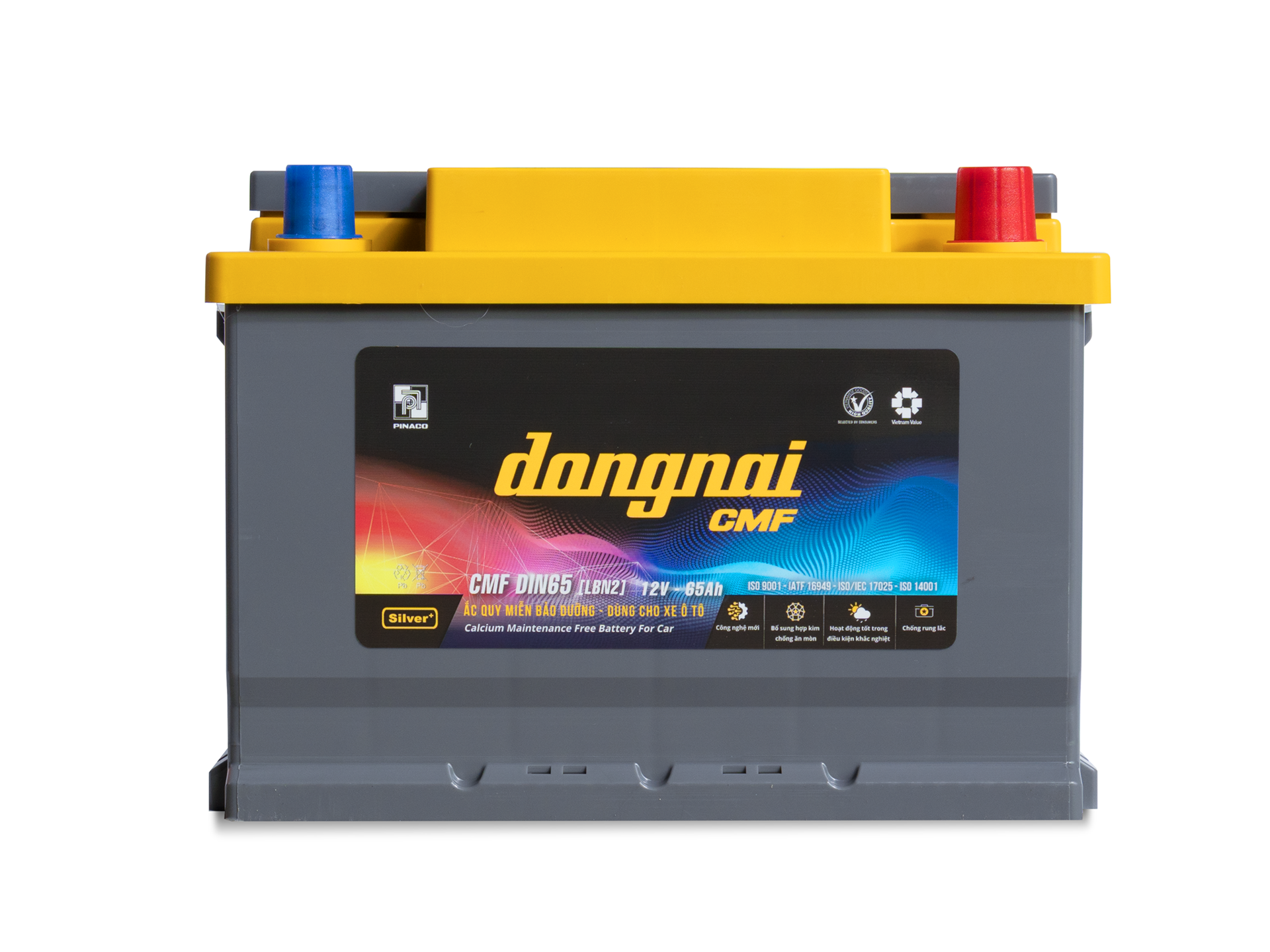 Ắc quy Dongnai CMF DIN65 [LBN2] - 12V - 65Ah miễn bảo dưỡng- dùng cho oto