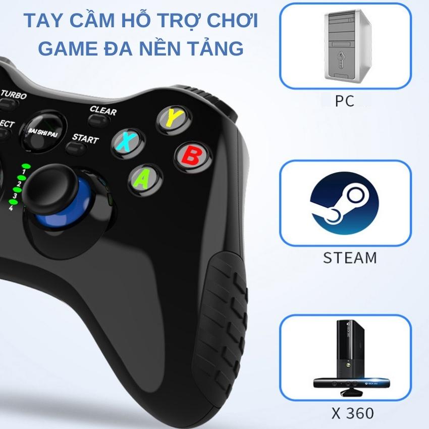 Tay cầm chơi game không dây G1Pro thiết kế đẹp có rung kết nối dễ dàng chơi game mượt mà không có độ trễ - Bộ điều khiển trò chơi không dây cho TV, PC, Laptop, Xbox360