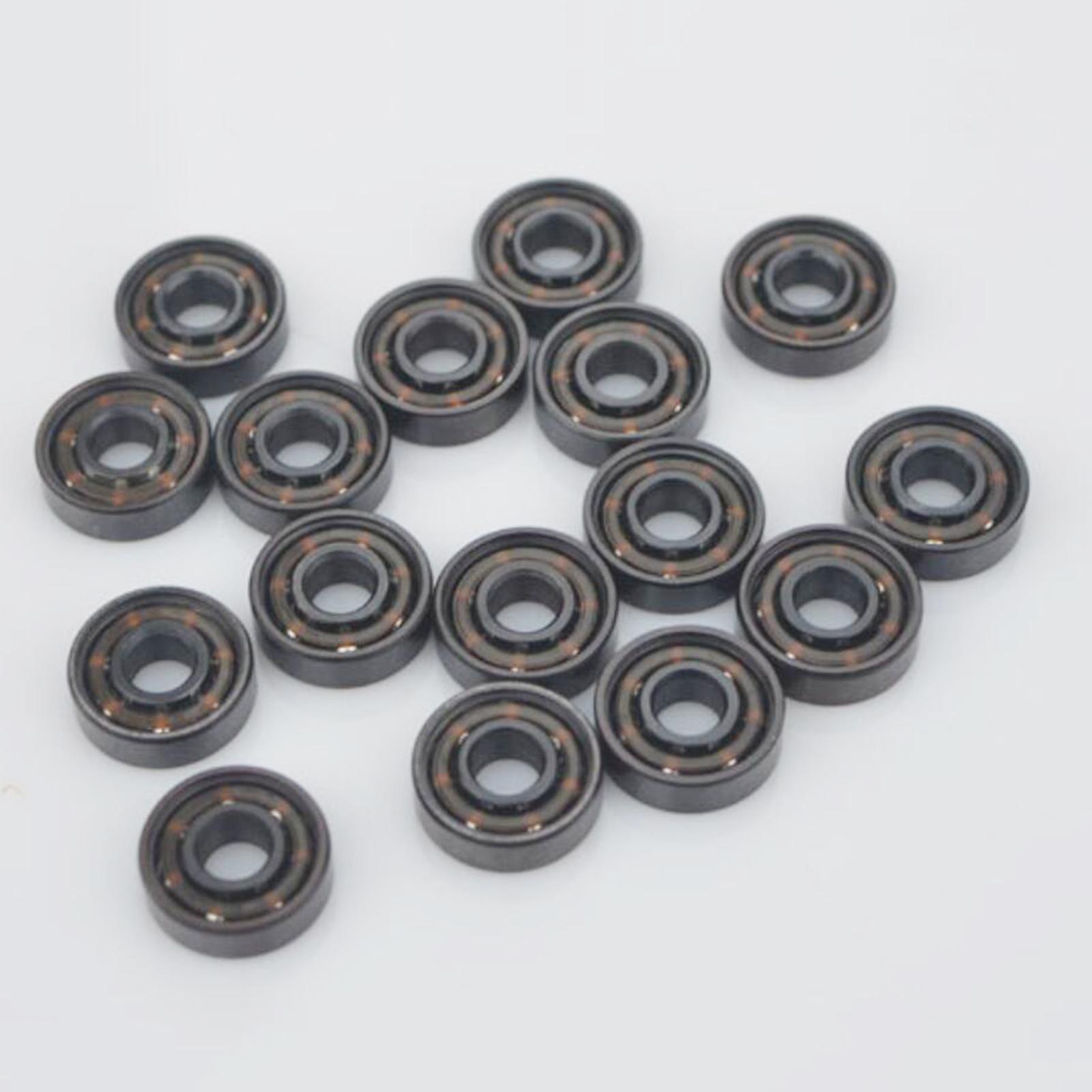 16Pcs Premium Replacement Skateboard Bearings 8mm Longboard Scooter Parts