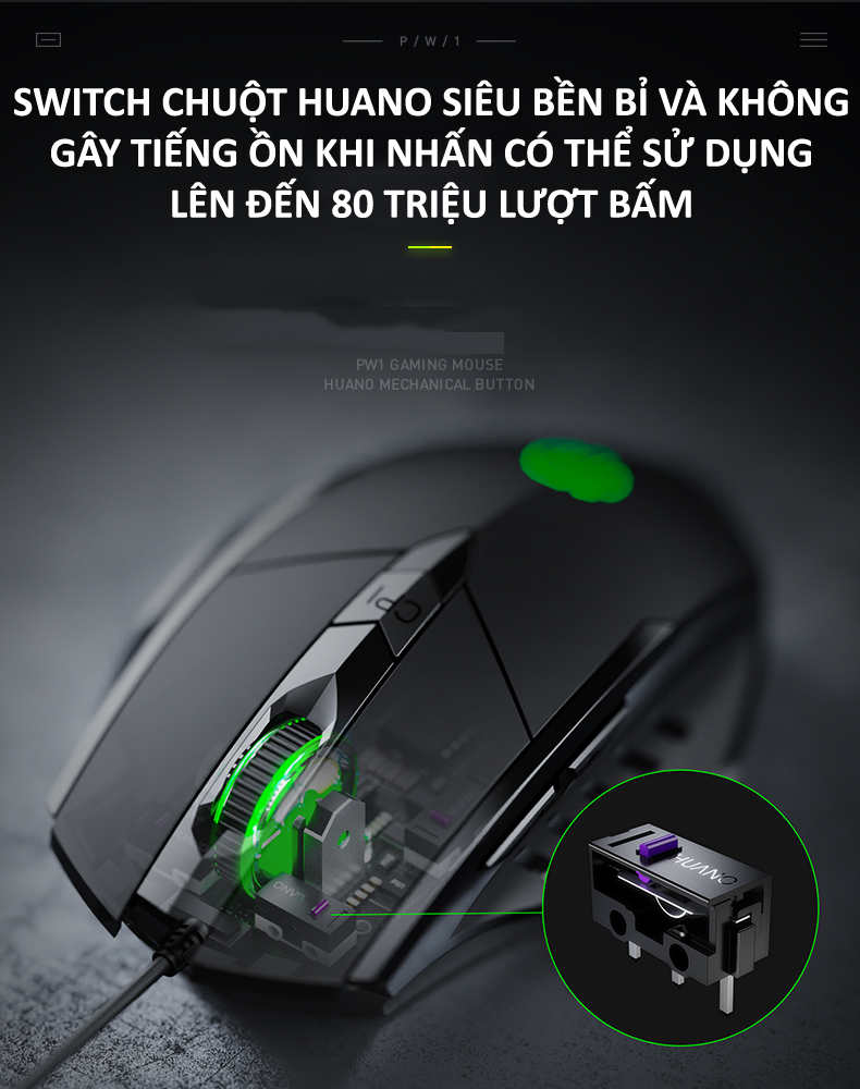 Chuột máy tính có dây INPHIC PW1PRO gaming cho game thủ kèm đèn led RGB 12 màu với độ DPI lên đến 7200DPI - Hàng Chính Hãng