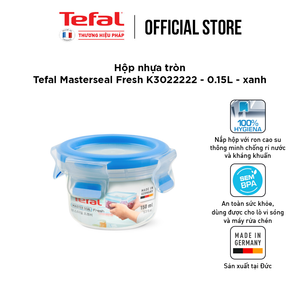 Hộp bảo quản thực phẩm nhựa Tefal Masterseal Fresh 150ml - Hàng chính hãng