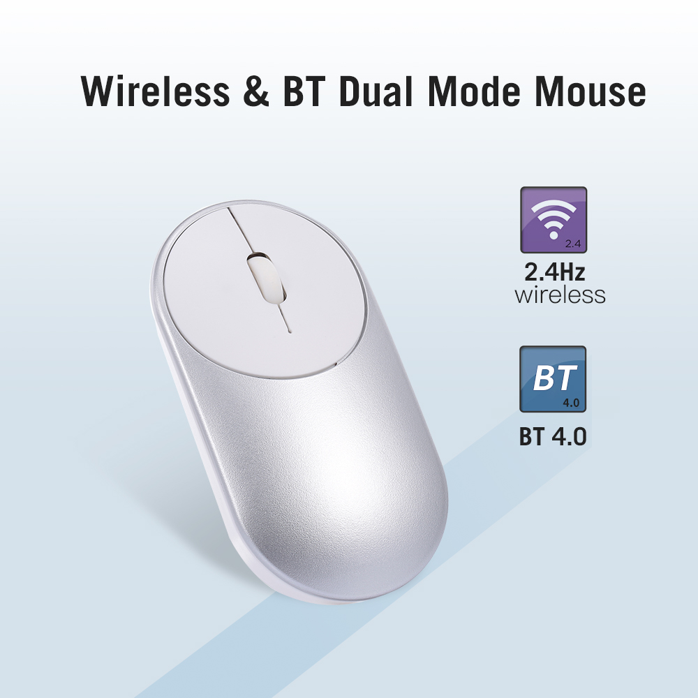 Chuột Không Dây Mỏng Chế Độ Kép Với BT4.0 Và 2.4g Cho Máy Tính Xách Tay / PC / Windows / Mac