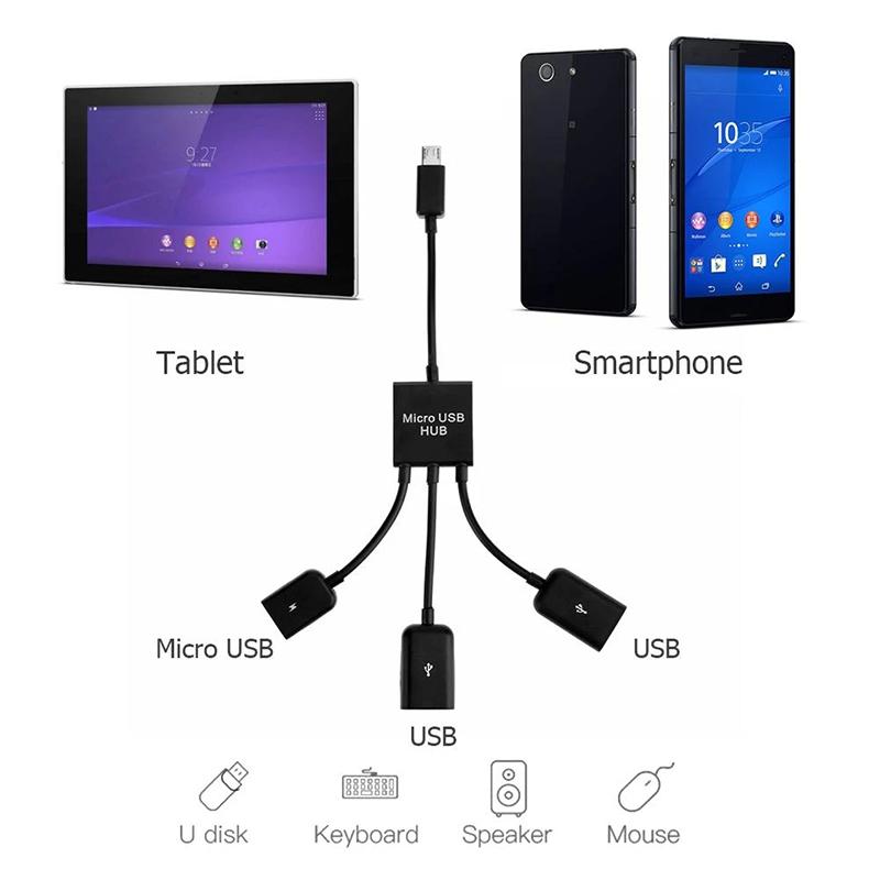 Bộ Chia Cổng Micro usb / type c Sang 2 otg Chuyên Dụng, Trung tâm USB C / Type-C cho Bàn Phím Chuột Chơi Game