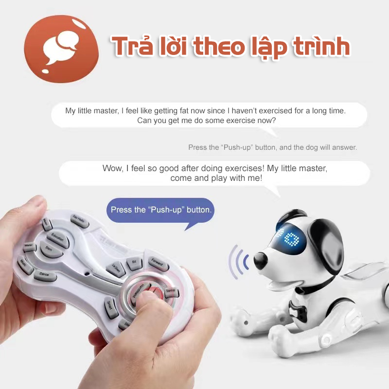 Chó robot điều khiển từ xa, hoạt động linh hoạt, đồ chơi giáo dục cho bé