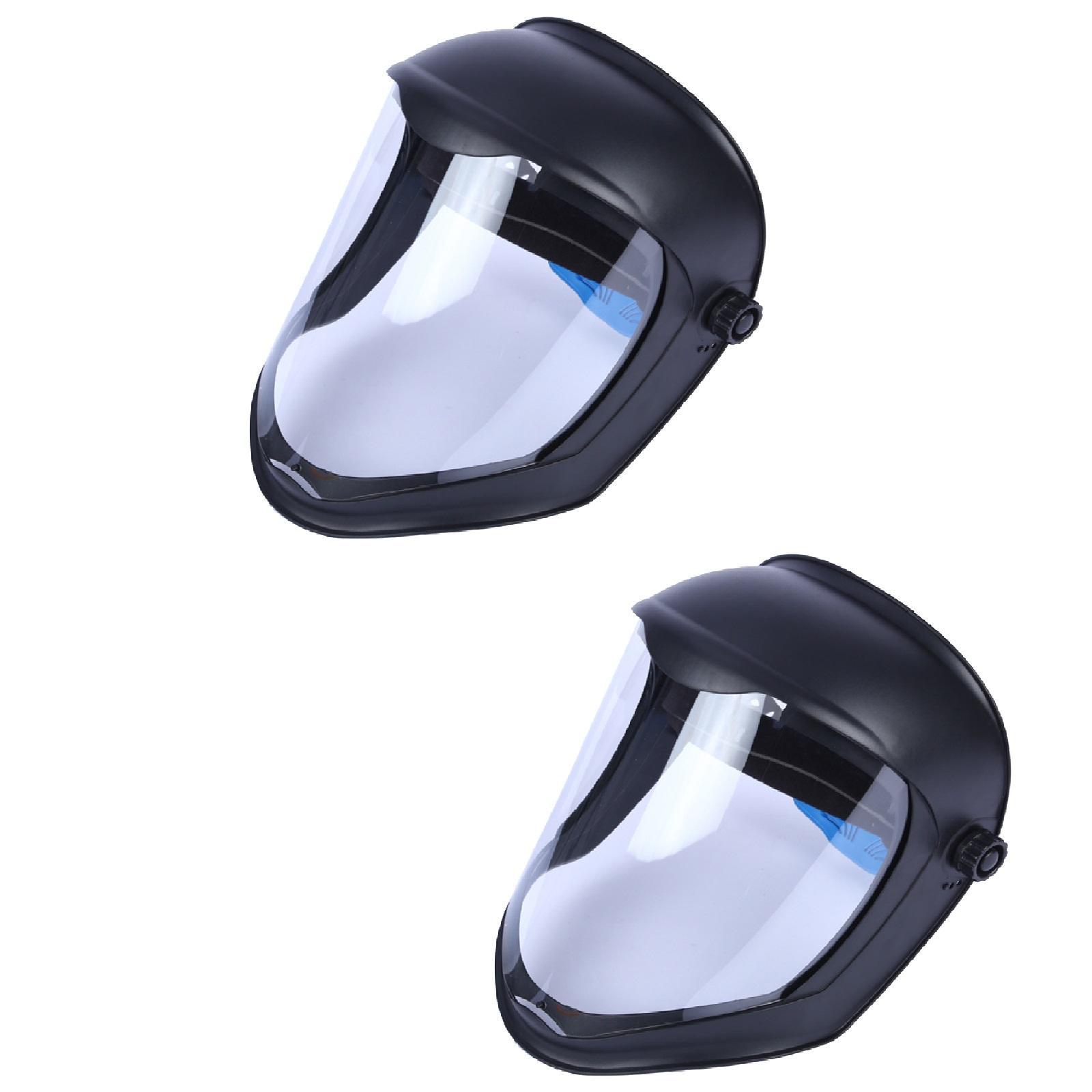 2 Pieces Face Shield Helmet Mask w/Clear Visor Safety Grinding Eye Protect
