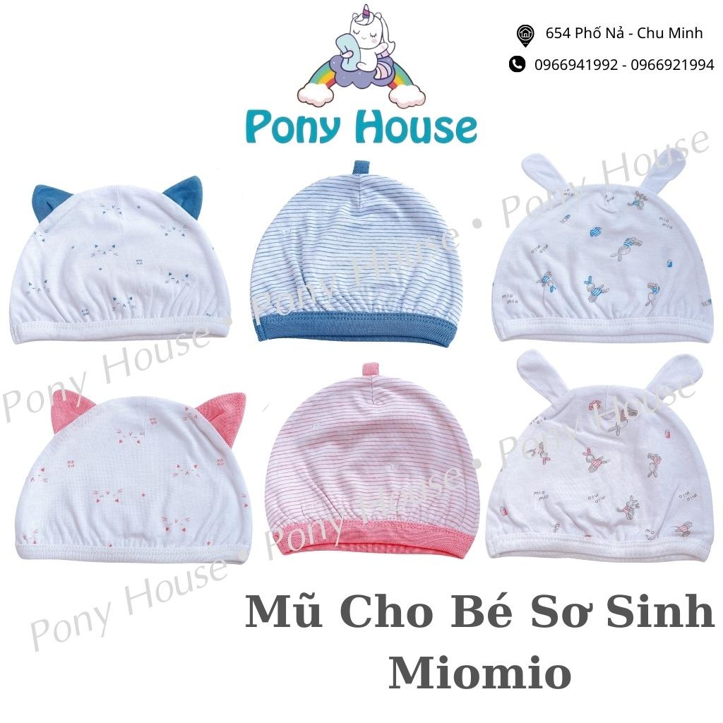 Mũ Sơ Sinh Miomio Chất Cotton Mềm, Mịn Cho Bé Trai, Bé Gái Sơ Sinh (1 Chiếc