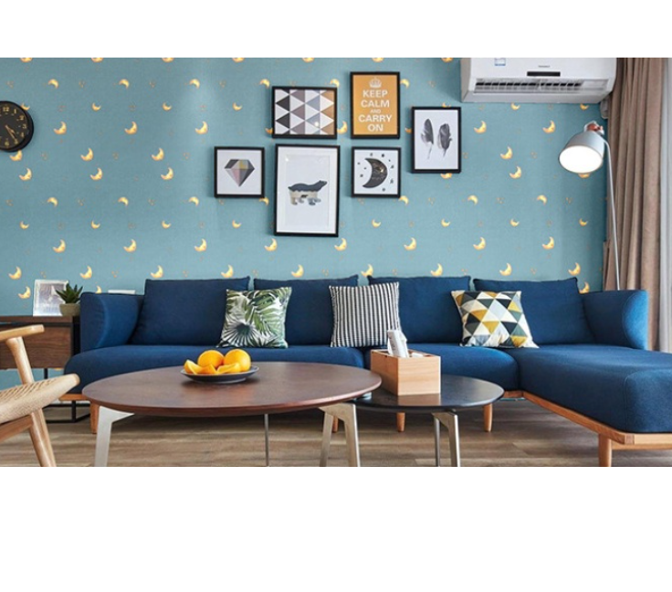 Combo 10 mét giấy dán tường, decal dán tường trang trí nhà cửa VŨ TRỤ XANH khổ 45cm