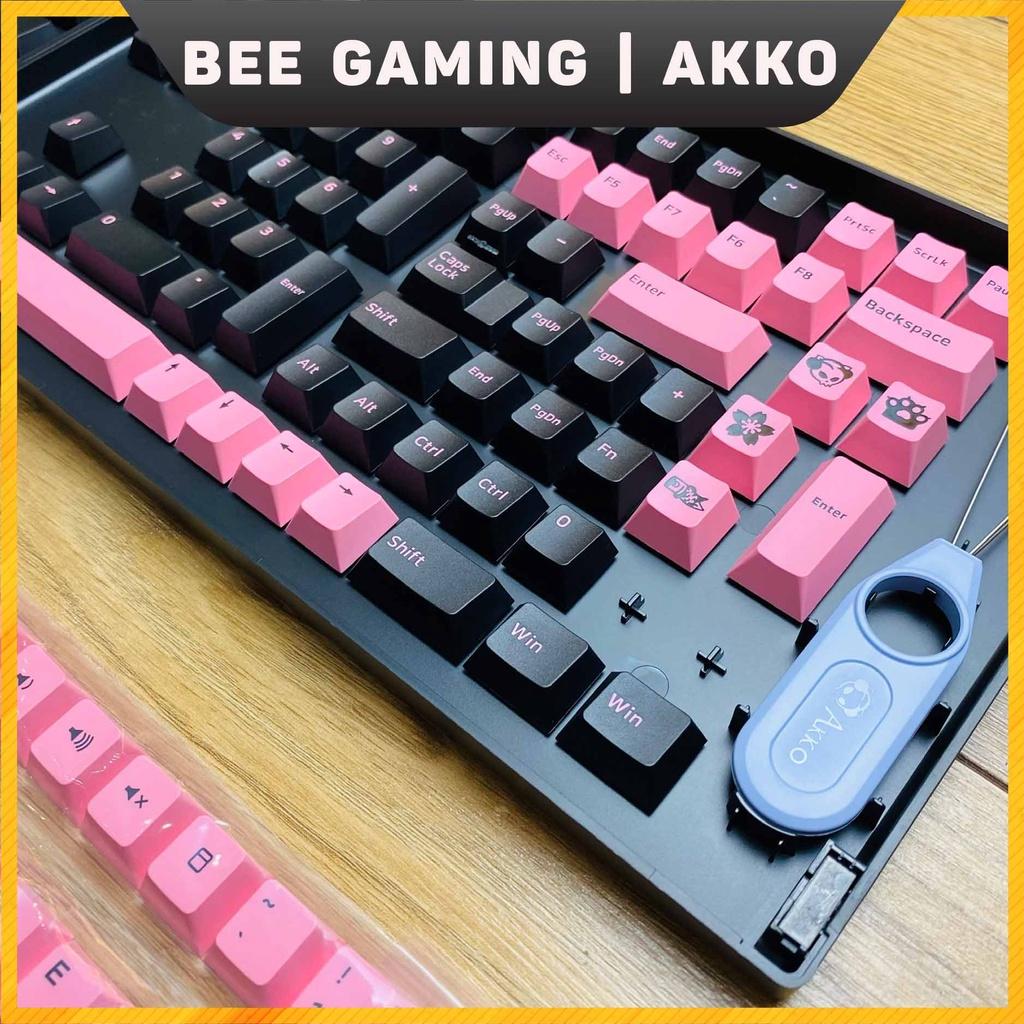 Bộ keycap chính hãng AKKO - Black Pink (PBT Double Shot / Cherry Profile / 229 nút )