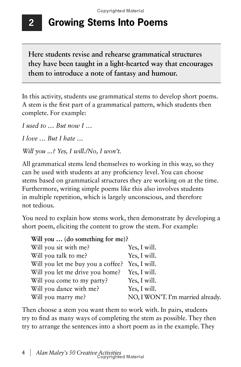 Alan Maley's 50 Creative Activities Pocket Editions: Cambridge Handbooks For Language Teachers