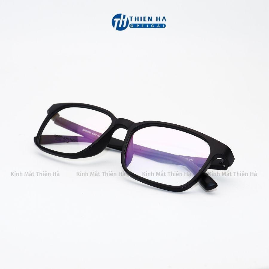 Gọng kính vuông nam nữ THIÊN HÀ OPTICAL nhựa dẻo dầy nhẹ chắc chắn siêu bền thích hợp độ cận cao trẻ dễ đeo SHANHE 24299