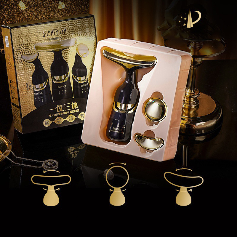 Máy Massage Hỗ Trợ Nâng Cơ Mặt, Truyền Tinh Chất 3 Đầu Tiện Lợi