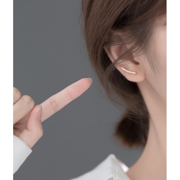 Khuyên tai bạc Ý s925 thanh ngang đơn giản G2675 - AROCH Jewelry