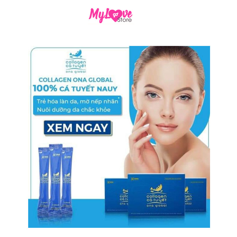 Combo 5 Hộp Collagen Cá Tuyết Ona Global Giảm Lão Hóa - Tươi Trẻ - Săn Chắc - Sáng Hồng Da + Tặng 1 Hộp Collagen Cá Tuyết Ona Global