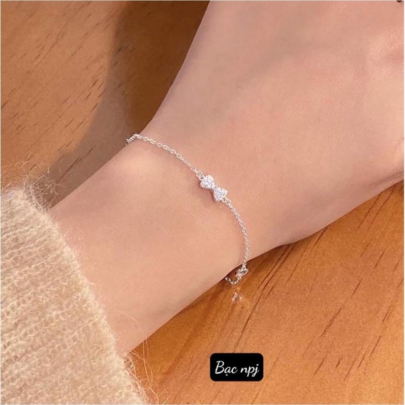 Lắc tay nơ nhỏ xinh , Vòng tay nữ Bạc Ta - Bạc npj