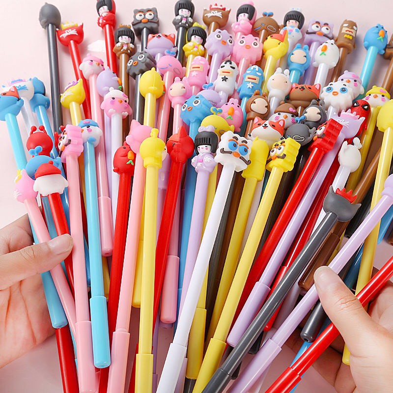 Sét 50 cây bút gel mực tím hoạt hình tặng bé
