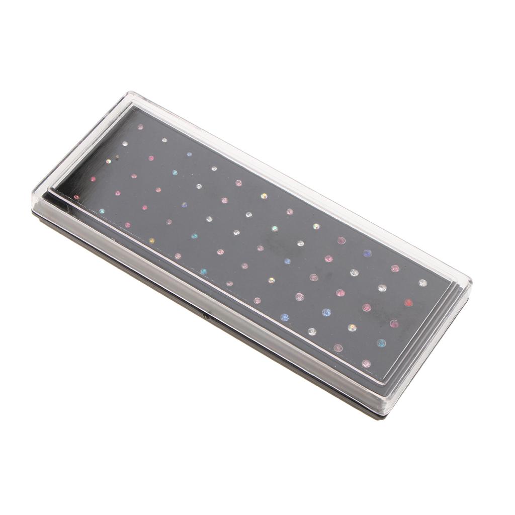 60pcs Stainless Steel Nose Rings Studs Body Piercing Jewelry Multi-Color