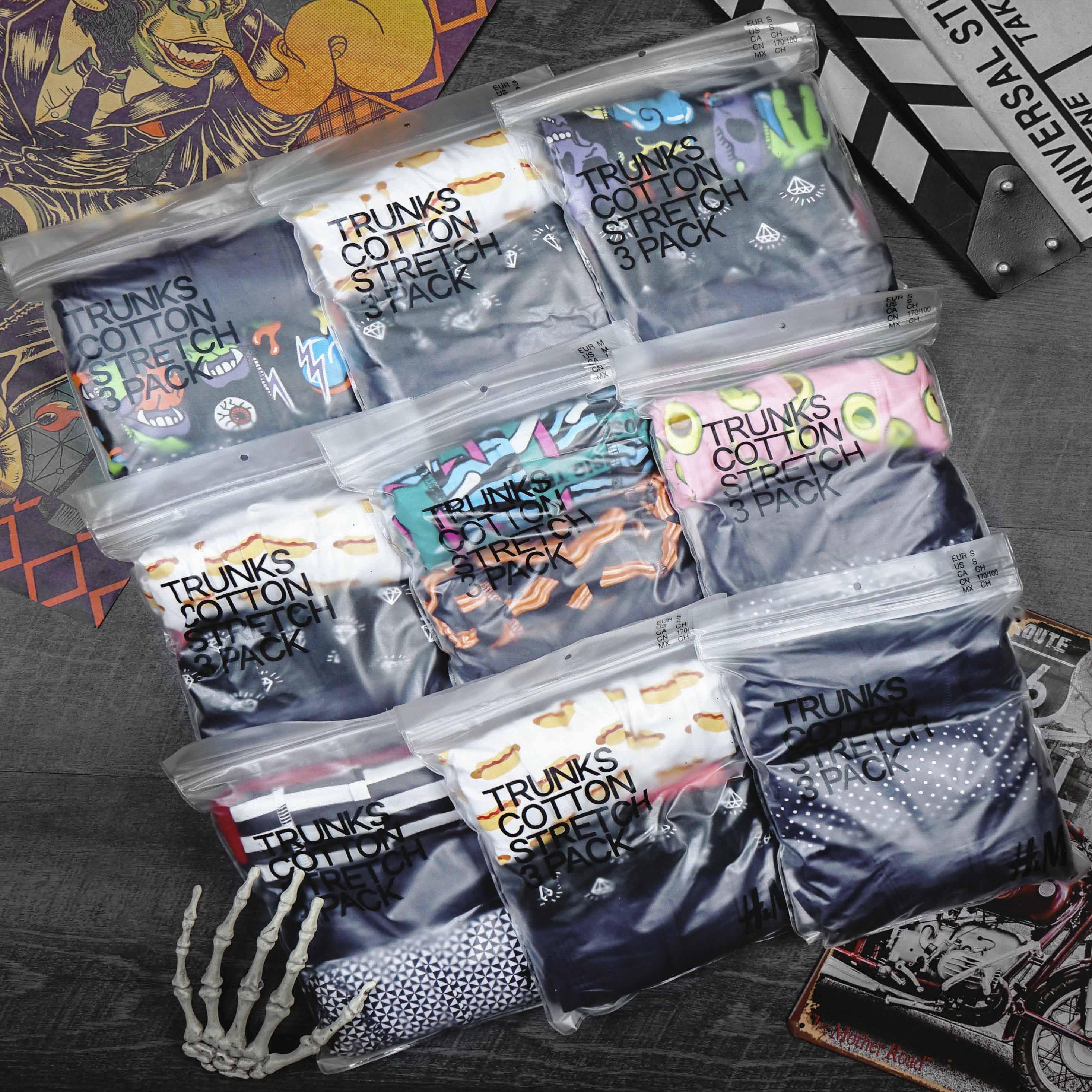 Combo 3 Quần Boxer Cotton 100% - Trơn và họa tiết