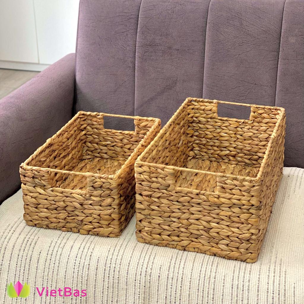 Giỏ lục bình đựng đồ VIETBAS hình chữ nhật LBK_001