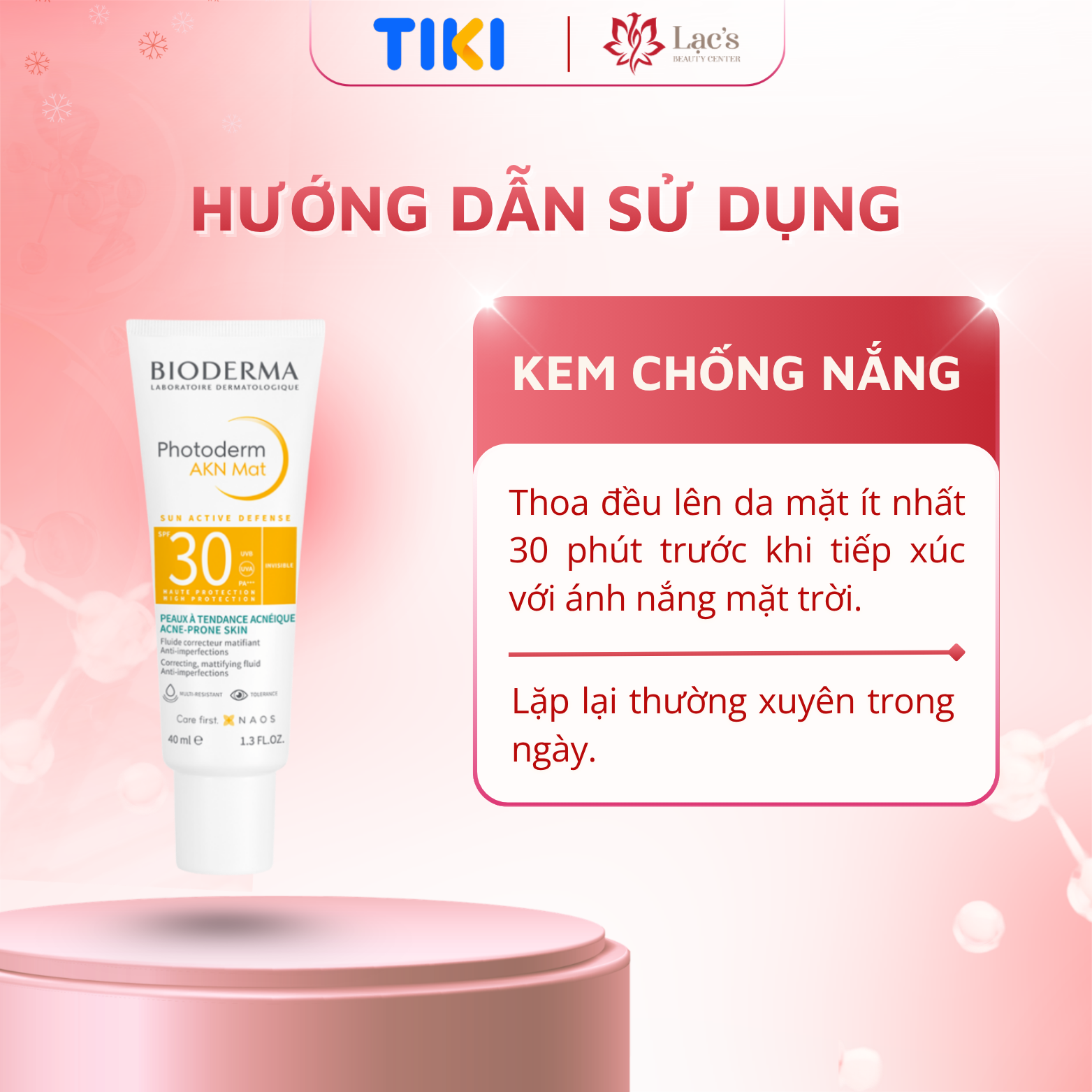 Chống nắng dành cho da mụn Bioderma Photoderm Akn Mat SPF30 - 40ml