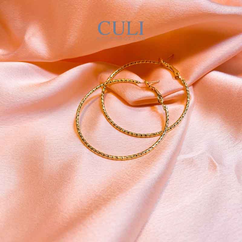 Khuyên tai vòng tròn lớn, thiết kế đơn giản, phong cách Hàn Quốc HT685 - Culi accessories