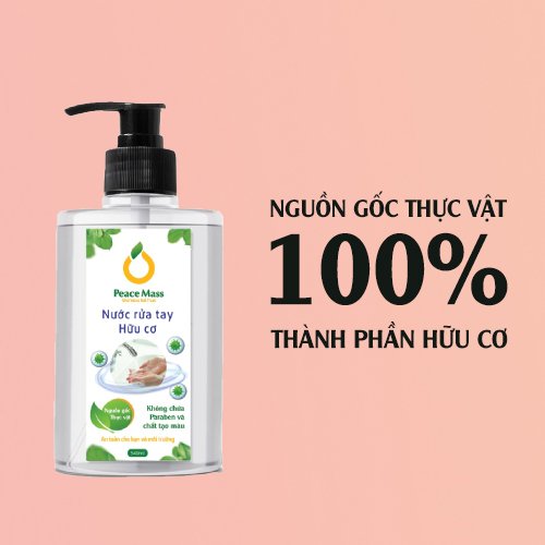 Nước Rửa Tay Gốc Thực Vật Peace Mass (Thuộc nhóm Sản phẩm Lành tính / Hữu cơ) Chai 340ml