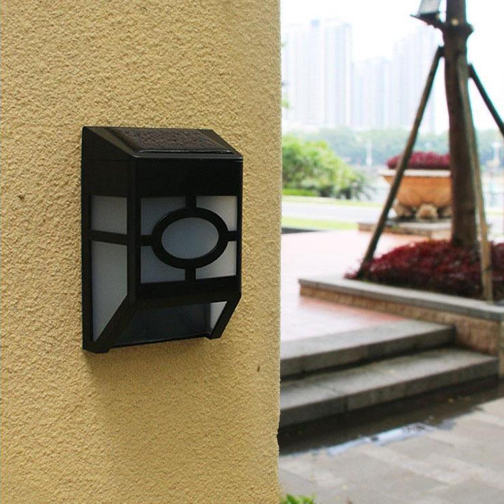 2Pcs LED Solar Power Wall Light Warm Light for Outdoor Patio Garden Yard